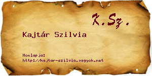 Kajtár Szilvia névjegykártya