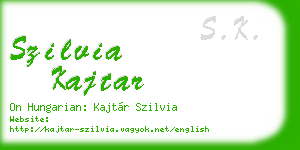 szilvia kajtar business card
